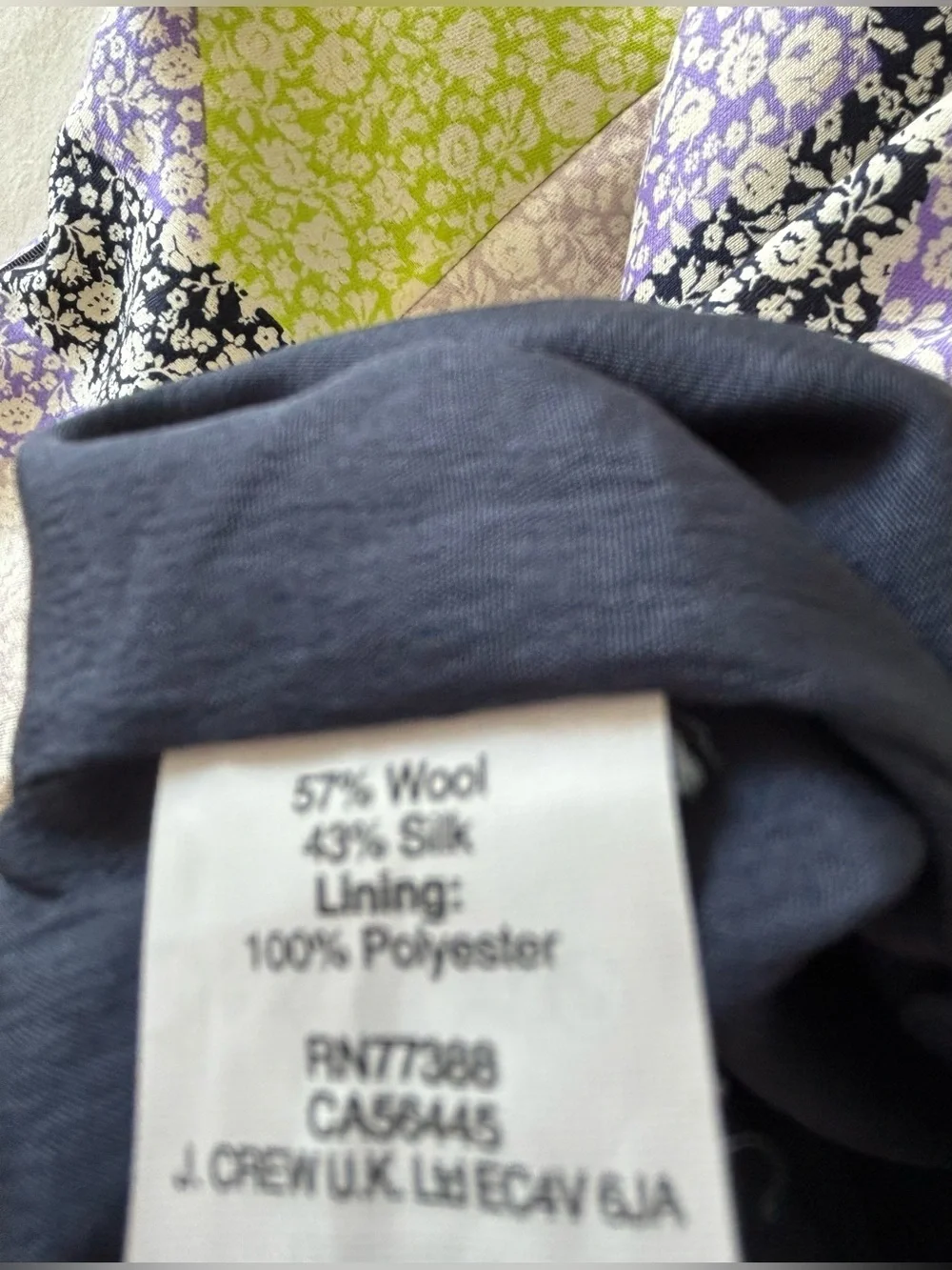 NWOT! RARE! J.Crew Collection Floral Windowpane Silk/Wool Top